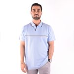 تیشرت ابی یقه مشکی
