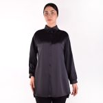 شومیز مشکی ساتن زنانه