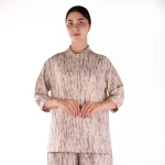 شومیز زنانه کرم روشن طوسی