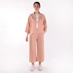 کت و شلور کرم تیره زنانه