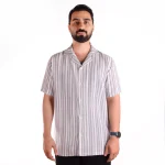پیراهن مردانه سفید طوسی