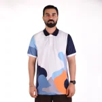 پلوشرت مردانه سفید سرمه ای